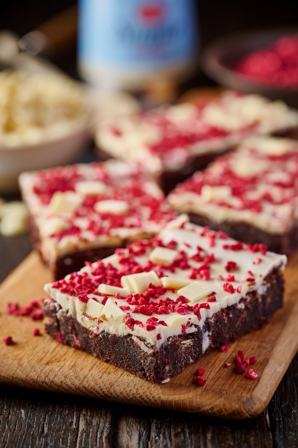 Raspberry & White Chocolate Loaded Brownie