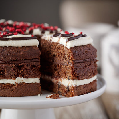 Dark Chocolate & Raspberry Cake (Vegan)