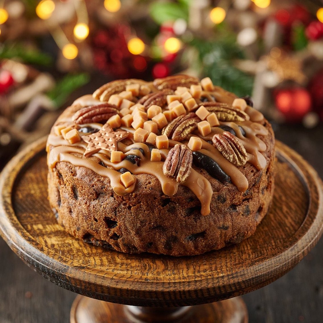 Spiced Rum, Date & Caramel Cake- Round