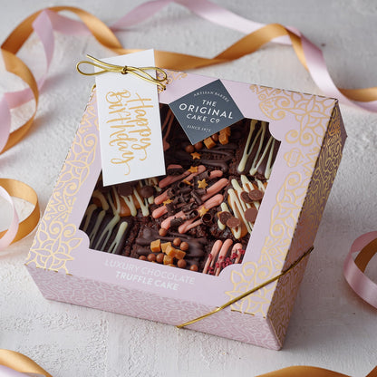 pink chocolate truffle cake selection box 