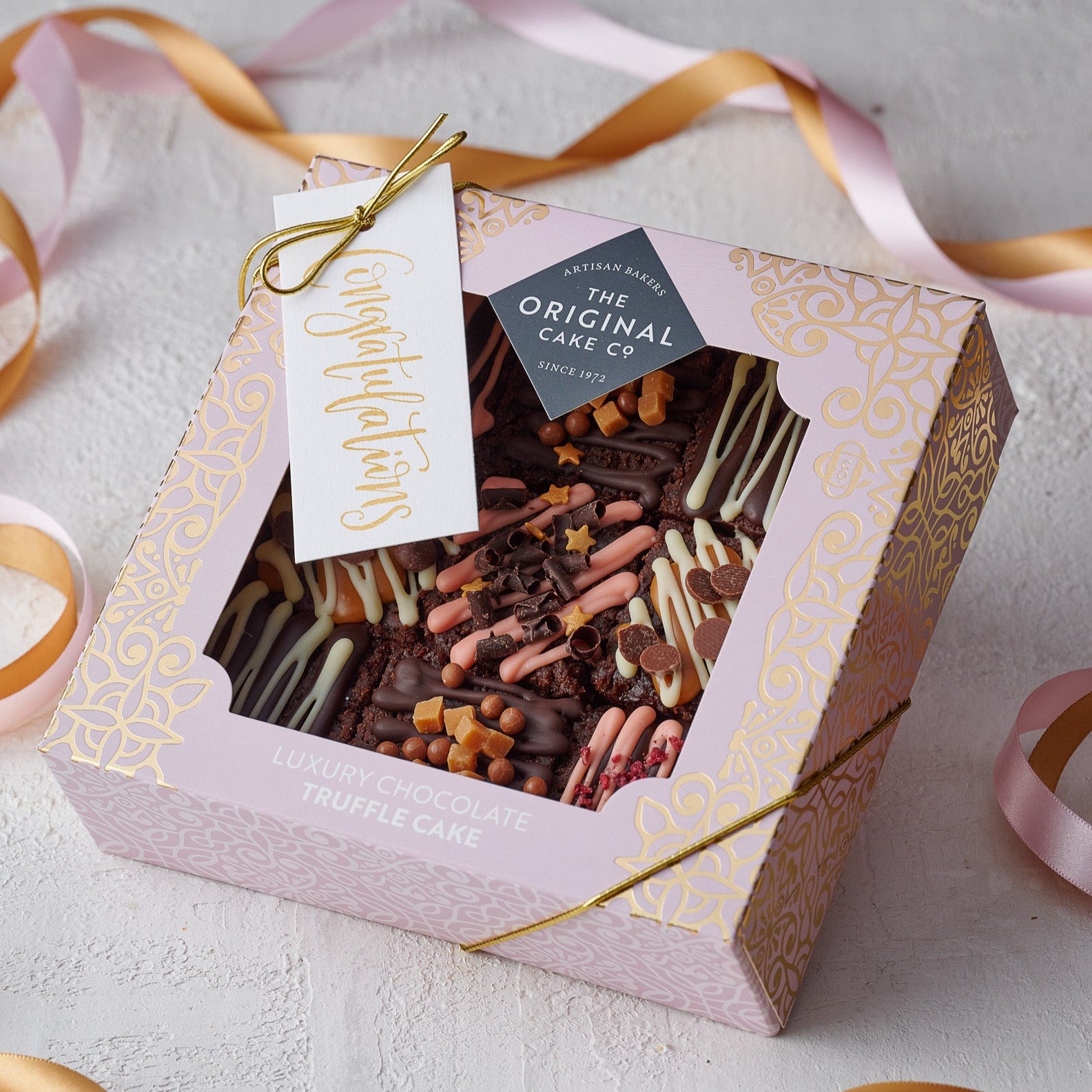 congratulations chocolate truffle cake gift box